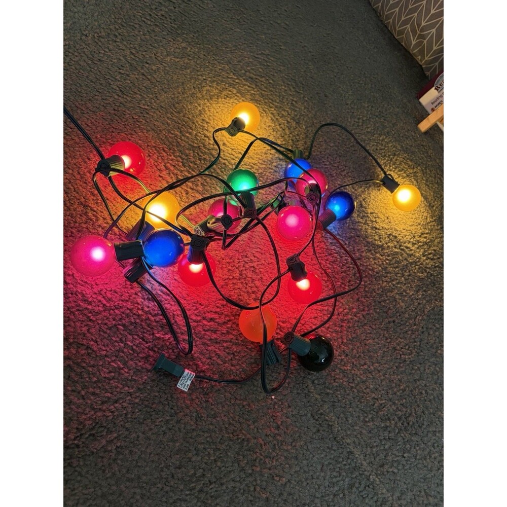 Nordstrom Gumdrop Holiday Christmas Multicolor String Lights Round Bulbs Olive